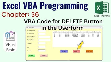 VBA Code for the Delete Button of Userform VBA Programming Chapter 36