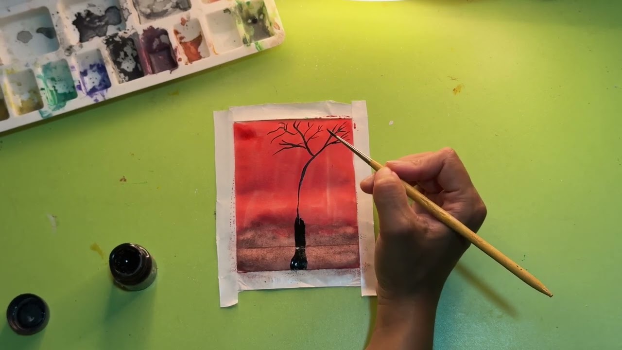 purple flower painting