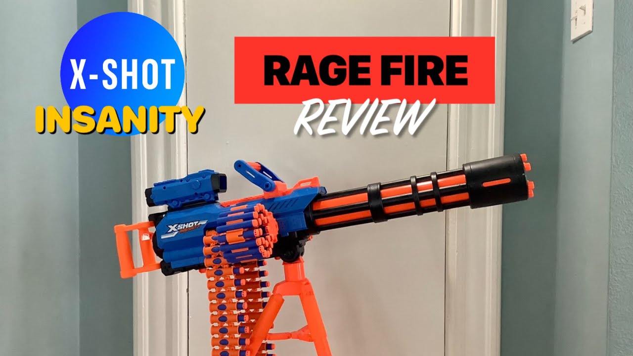 X-Shot Insanity Ragefire, Nerf Gatling, Unboxing, Review and Full  Analysis