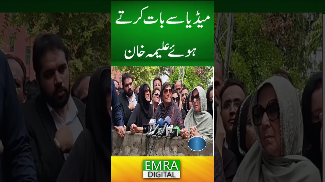 میڈیا سے بات کرتے ہوئے علیمہ خان 