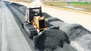 Let`s Easy Way Dozer Spreading Gravel Installing New Roads | Fantastic Komatsu Dozer Building Roads