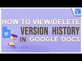 How to view and delete version history of google docs
