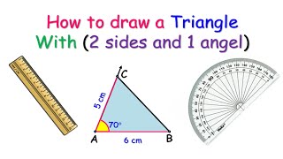 How to draw a triangle, given the length of two sides and the measures of one angle (Step by Step)
