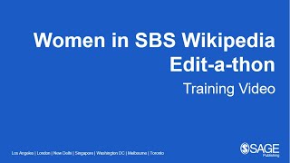 Women in SBS Wikipedia Edit-a-thon Training Video