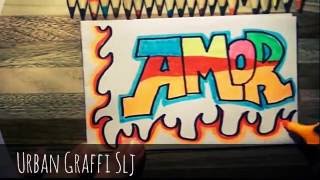 como dibujar amor en letras graffitis facil