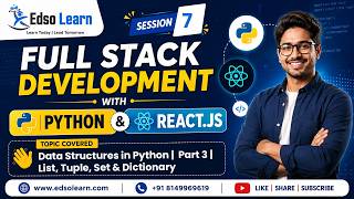 Data Structures in Python | List, Tuple, Set & Dictionary | Session 7 | Part 3 | Edso Learn