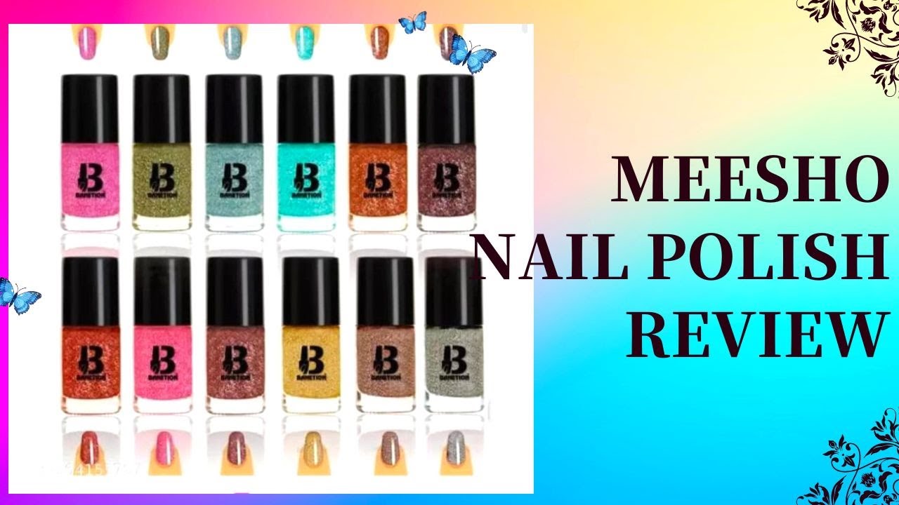 Meesho nail polish review Natural Glitter and Jari with Silver