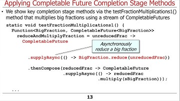Advanced Completable Futures Features: Applying Completion Stage Methods
