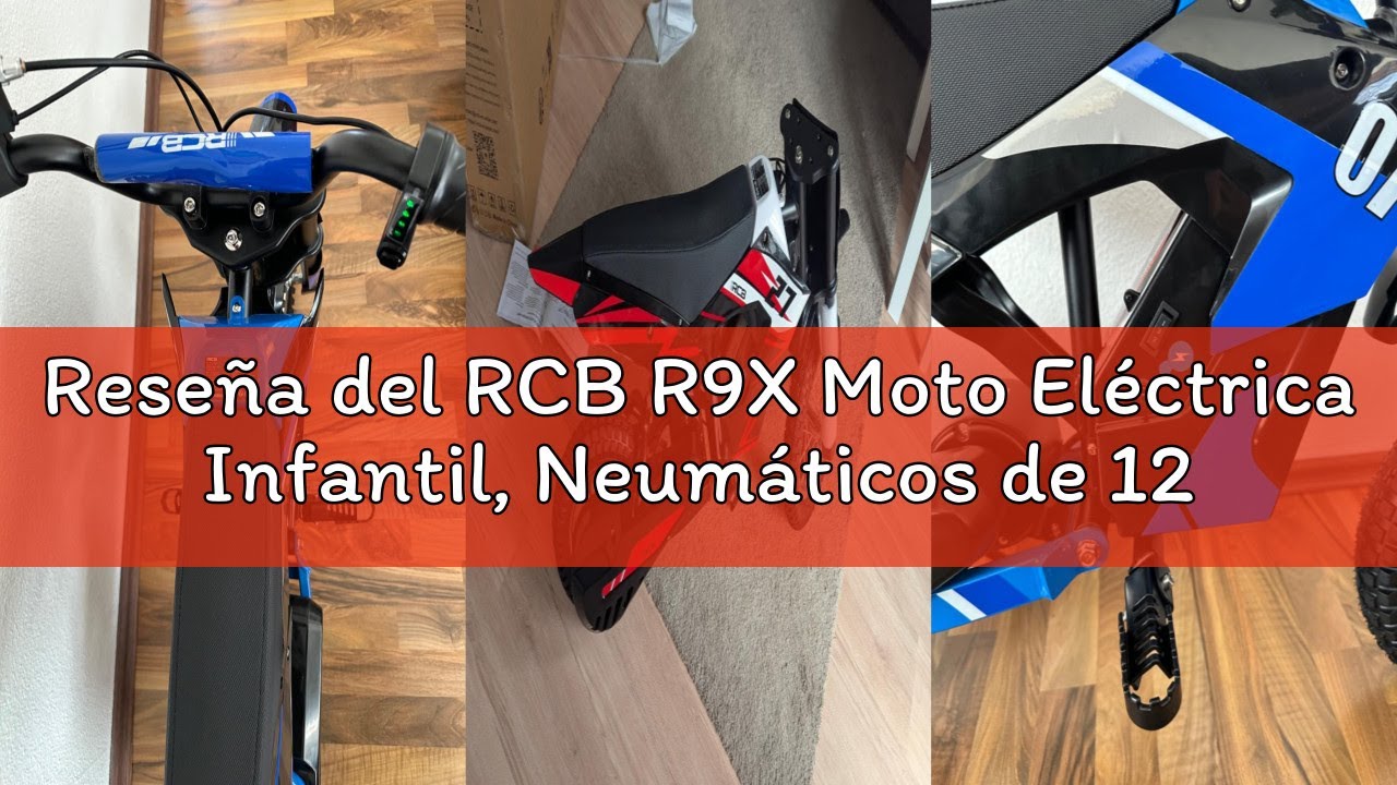 RCB R9X Moto Eléctrica Infantil – Minimoto Con Motor De 300W, 3 Modos De Velocidad (8/12/25 Km/h), Batería De 36V 4Ah Y Autonomía De 15 Km, Neumáticos De 12″ Para Niños De 3 A 12 Años