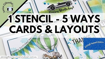 1 Stencil 5 Ways | From Cards to Scrapbook Layouts