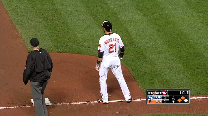 2013/09/25 Davis' RBI ground-rule double