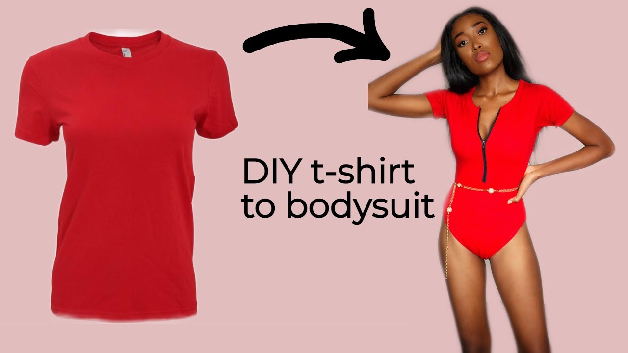 I made a bodysuit from a T-shirt  T-Shirt Transformation Tutorial 