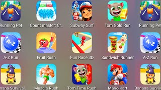 Tom Time Rush,Mario Kart,Subway Surf,Tom Gold Run,Banana Survival Master,Fun Race 3D,Count Master 3D screenshot 4