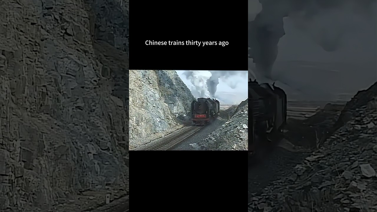 Steam train passing through tunnel