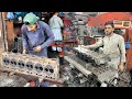Rebuilding Cracked 6 Cylinder Head With Pinning Techniques || How to Repair truck Cylinder Head ||