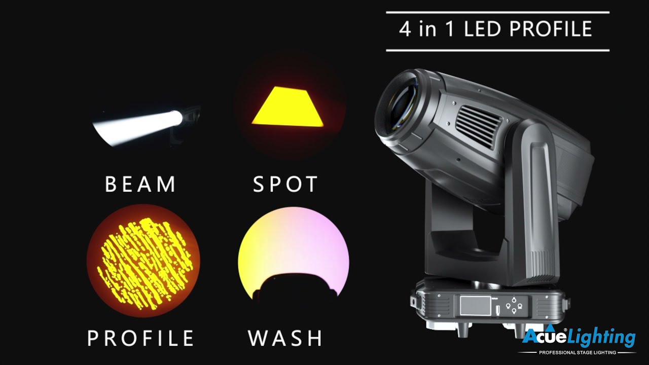 Acue Lighting Extreme 1200 Hybrid LED Moving Head demo video