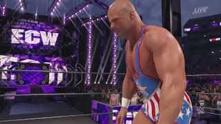 Kurt Angle vs. Rob Van Dam w/ Muhammad Ali as Referee on WWE 2K24 MyGM Mode