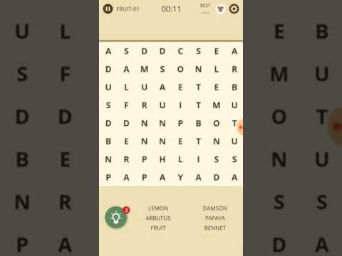 Word Search level 1 - Fruit