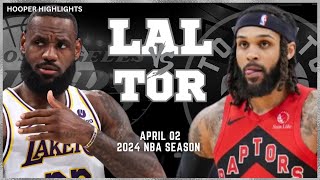 Los Angeles Lakers vs Toronto Raptors Full Game Highlights | Apr 2 | 2024 NBA Season