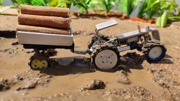 DIY tractor stuck in mud science project || @mini creative @keepvilla