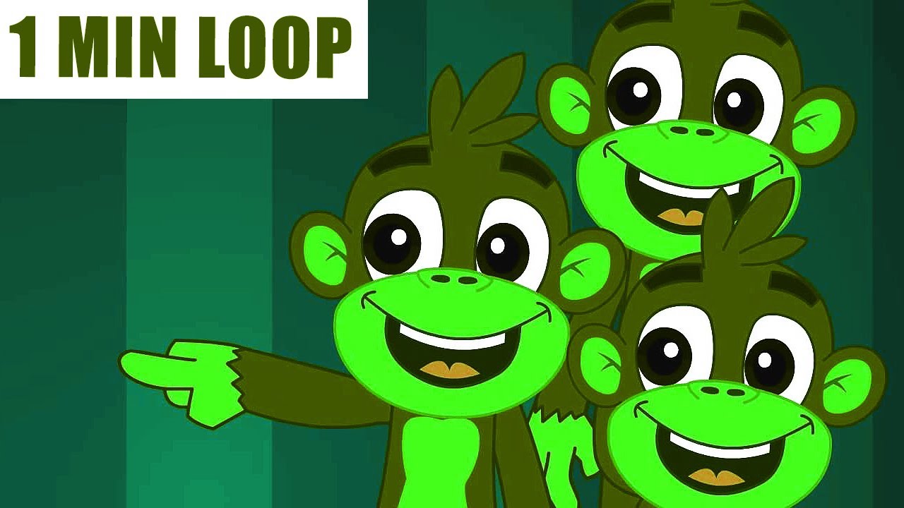🎶 [1 MIN LOOP] Five Little Monkeys Remix 🐒 | Fun Beat Variations & Happy Nursery Rhyme for Kids