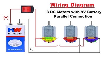 Parallel Connection | How to Connect 3 DC Motors with 9V Battery & On/Off Switch | Electric Circuit