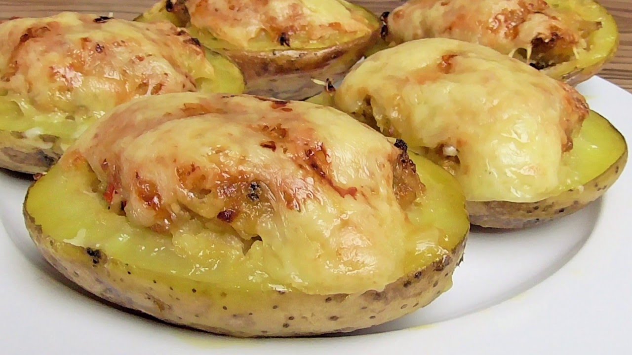 leckere Ofenkartoffeln mit Hackfleisch gefüllt - YouTube