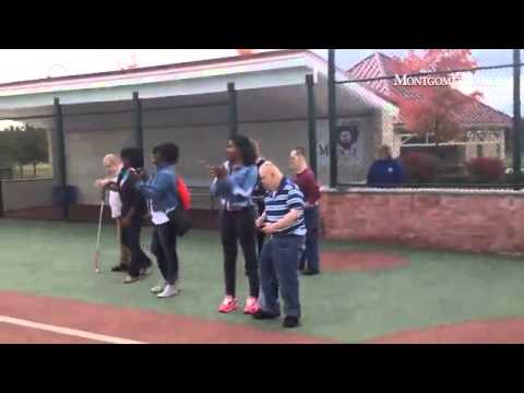 Residents from NHS Human Services enjoy a game of baseball at the Miracle League Field in Northampto