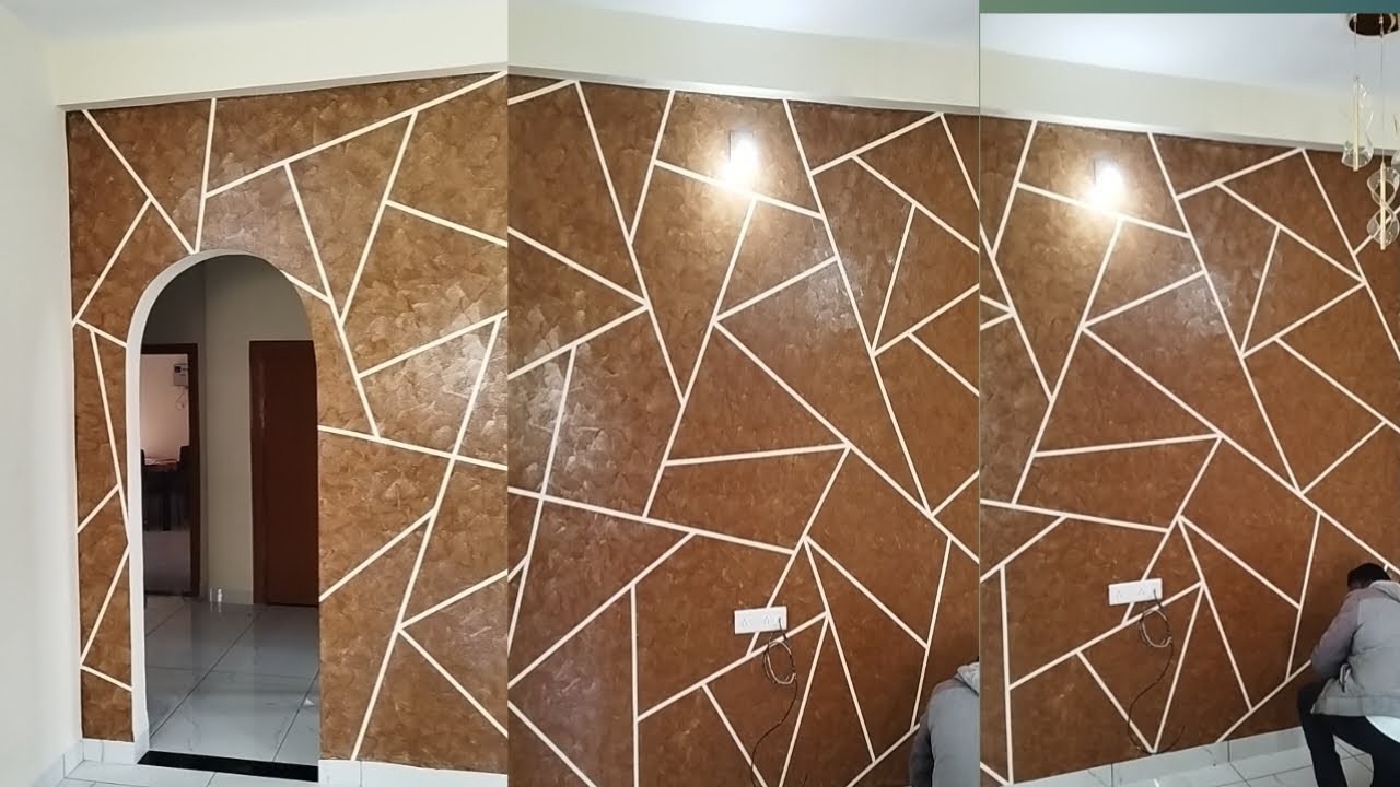 geometry masking tape texture design brown colour/colour combination/house painting & Home decorator