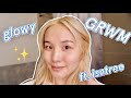 Glowy korean skincare morning routine  grwm 