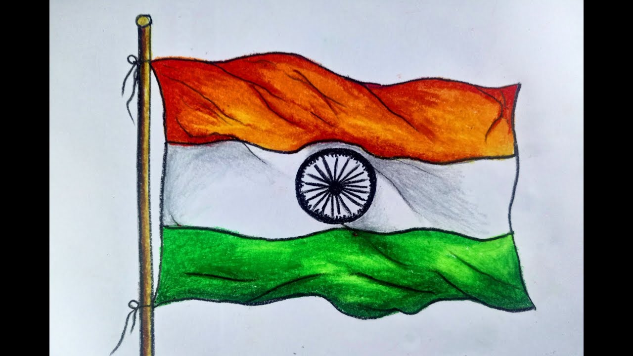 How to draw national flag of india step by step for Beginners | Indian