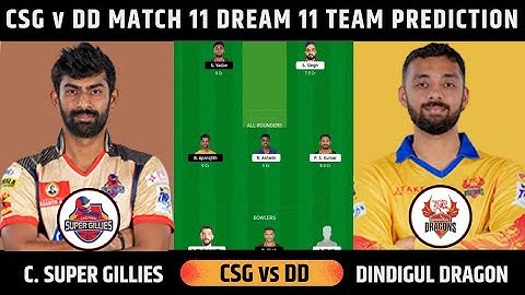 CSGvDD Dream 11 Team Prediction | chapauk super Gillies vs Dindigul dragon match Prediction |