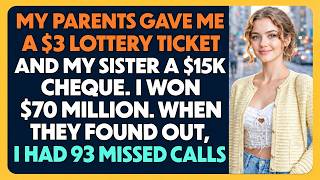 On Their Anniversary, Parents Gave Me A $3 Ticket And Sister $15K—I Won $70M And Had Them All Arr...