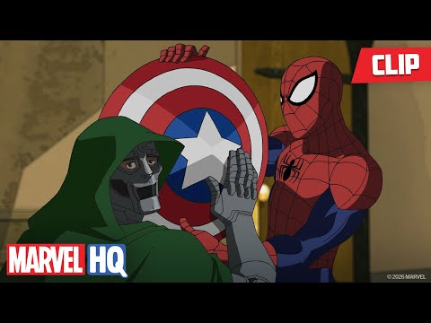 Doctor Doom Wants Captain America's Shield 😱🛡️⭐ | Ultimate Spider-Man | @MarvelHQ