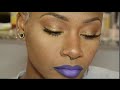 Glitter Lids w/  Faux Freckles + Ombre Purple Lippie Tutorial