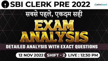 Analyse SBI Clerk-examen 2022 | Shift - 2 (12 november 2022) | Geheugengebaseerde vragen en goede...
