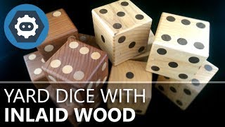 Yard dice with inlaid wood