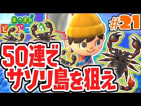 島ガチャ50連でサソリ島を狙え!!幻の島に到着なるか!?気ままに実況Part21【あつまれどうぶつの森】