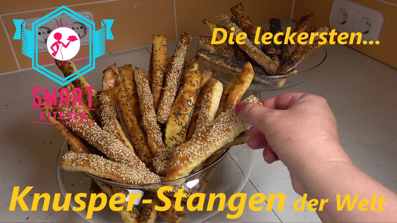 Knusper Stangen mit Sesam Kümmel und Mohn - YouTube