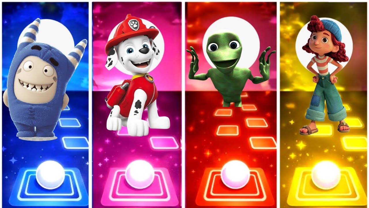 Oddbods Bubble vs Paw Patrol Ryder vs Alien Dance vs Luca.Tiles hope edm rush game. 