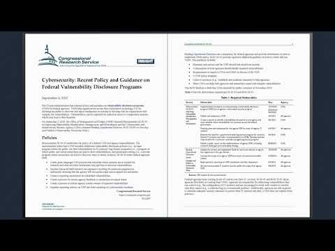 Cybersecurity: Recent Policy and Guidance on Federal Vulnerability Disclosure Programs