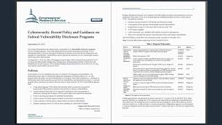 Cybersecurity: Recent Policy and Guidance on Federal Vulnerability Disclosure Programs