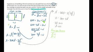 Optimization Problem: Fence Area