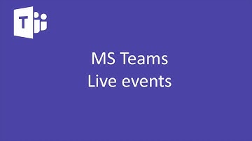 MS Teams Live events plannen