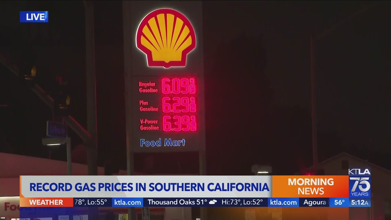 Recordhigh gas prices seen around Southern California YouTube