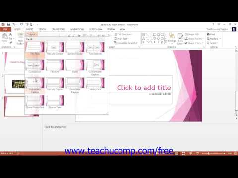 PowerPoint 2013 Tutorial Applying Slide Layouts Microsoft Training Lesson 2.12