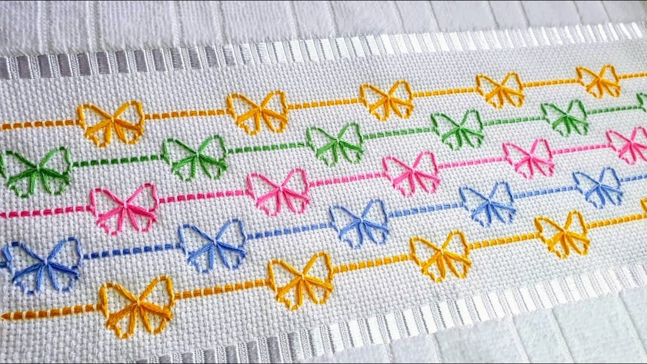 #35 Laços coloridos bordados em Vagonite