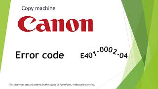 Canon iR ADV C3226 error code E401-0002-04
