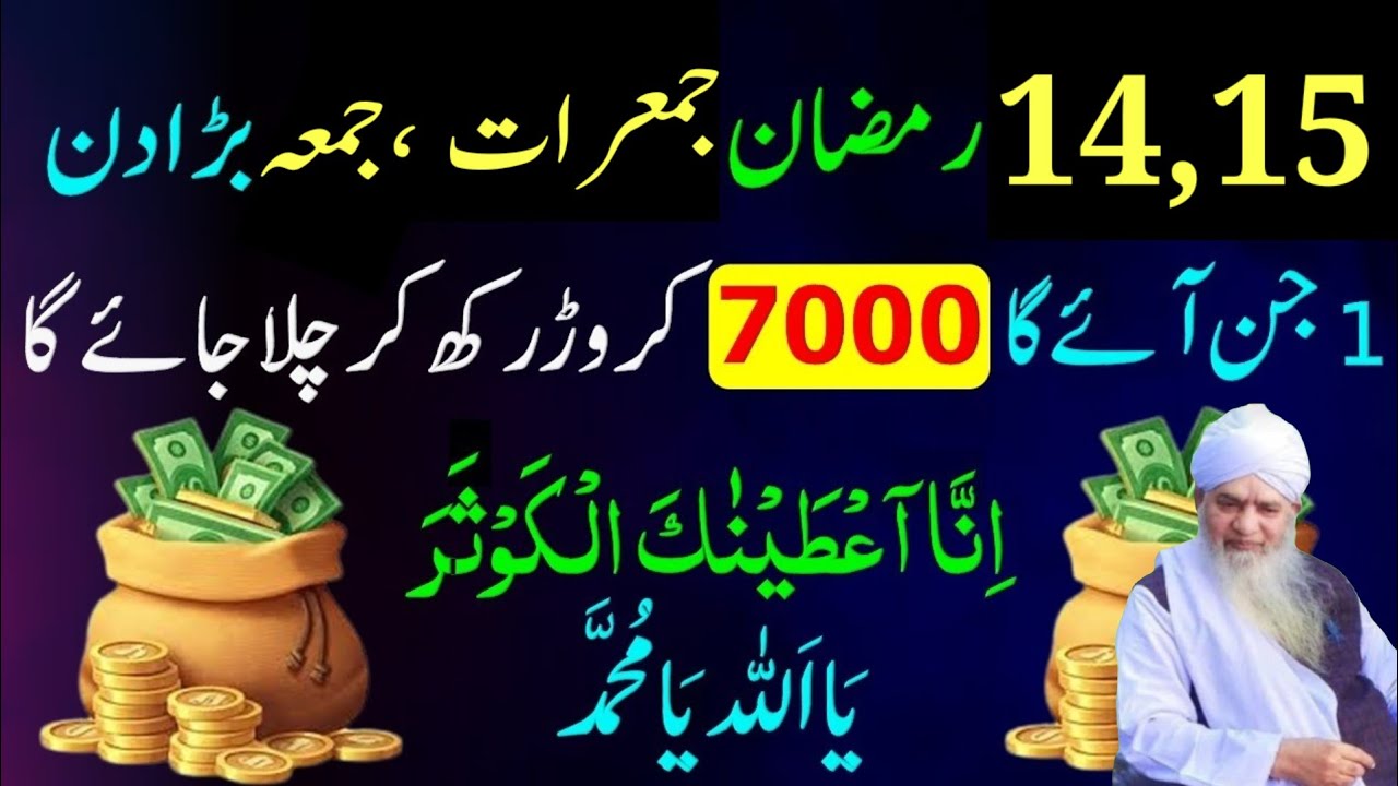 14,15 Ramazan 1 Bar Suno Powerful Wazifa | Surah Kausar Ya Allah Ya Muhamad Se Har Hajat Puri