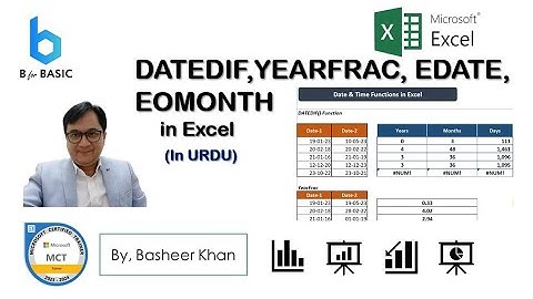 DATEDIF, YEARFRAC, EDATE & EOMONTH Functions in Excel